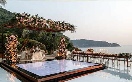 Portable wedding dance floor rentals